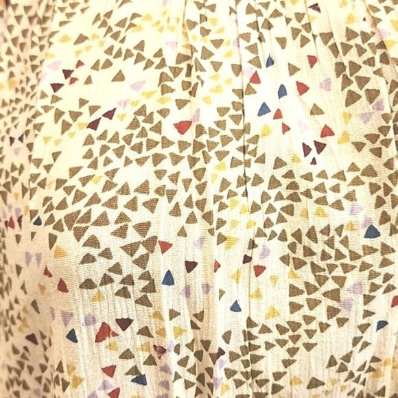 Caslon Flowy Neutral Boho Coastal Feminine Cap-Sleeve Pleated Top Plus Sz. 2X - Picture 4 of 7